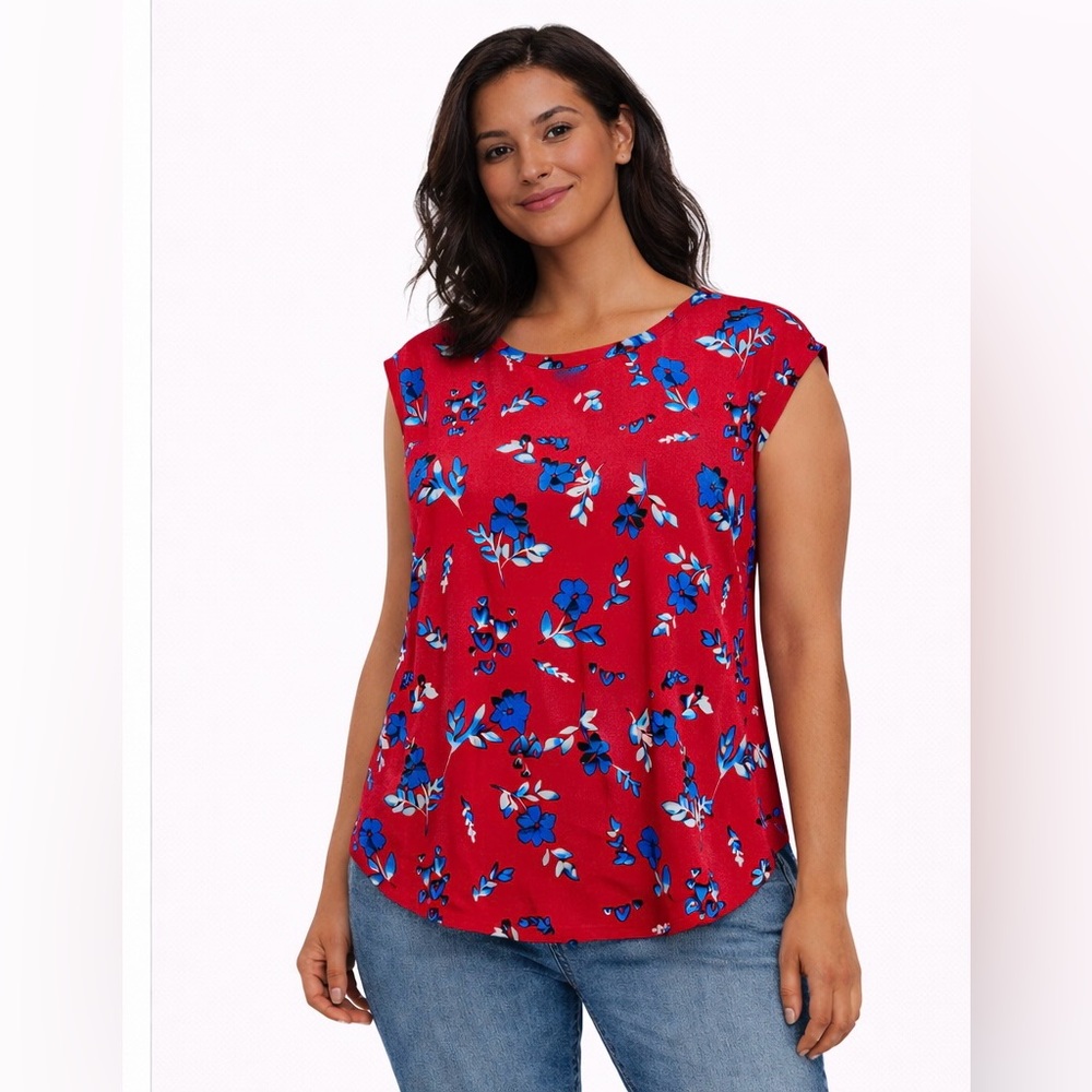 🌹 Elle Red Floral Blouse